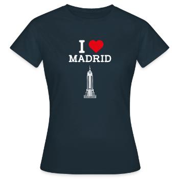Ich liebe Madrid Spanien Liebhaber Empire Coole Staatsflagge - Frauen T-Shirt - Navy - Vorne - AI Model Female 172 dark (172cm)