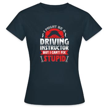 Instructeur de conduite Instructeur d’auto-école - T-shirt Femme - marine - Devant - AI Model Female 172 dark (172cm)