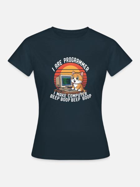 Ich bin Programmierer Ich mache Computer Beep Boop - Frauen T-Shirt - Navy
