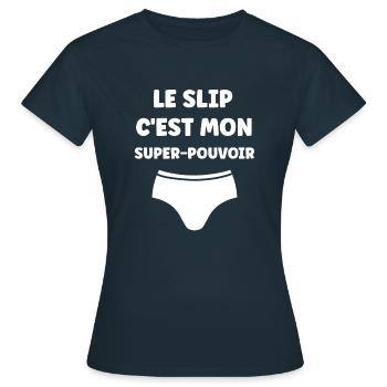 Slip - T-shirt Femme - marine - Devant - AI Model Female 172 dark (172cm)