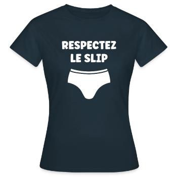 Slip - T-shirt Femme - marine - Devant - AI Model Female 172 dark (172cm)