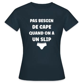 Slip - T-shirt Femme - marine - Devant - AI Model Female 172 dark (172cm)