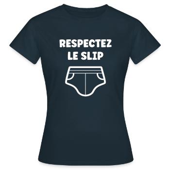 Slip - T-shirt Femme - marine - Devant - AI Model Female 172 dark (172cm)