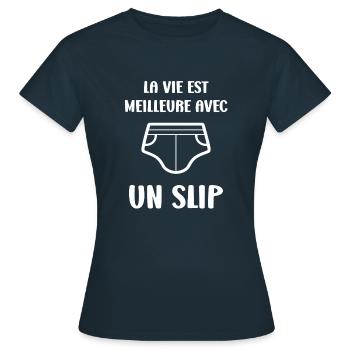 Slip - T-shirt Femme - marine - Devant - AI Model Female 172 dark (172cm)