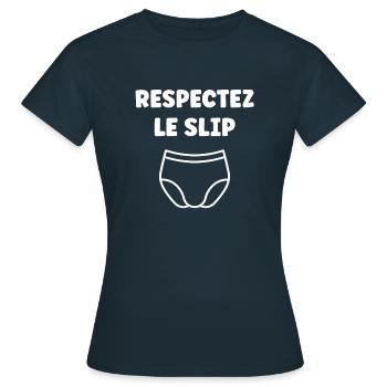 Slip - T-shirt Femme - marine - Devant - AI Model Female 172 dark (172cm)