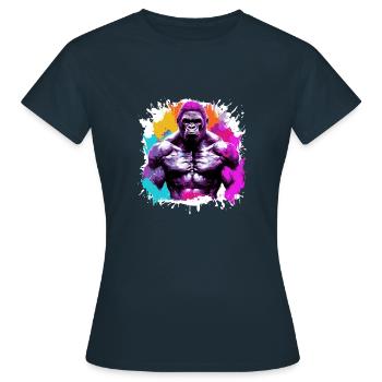 Gorille Bodybuilding Beast - T-shirt Femme - marine - Devant - AI Model Female 172 dark (172cm)