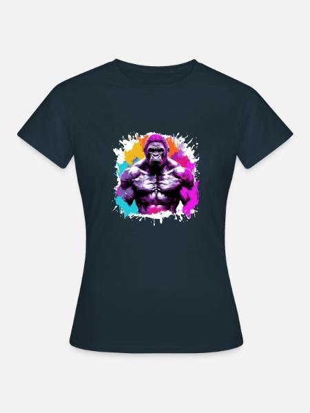 Gorilla Bodybuilding Beast - Frauen T-Shirt - Navy