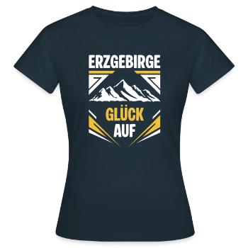 Erzgebirge Glueck au - Frauen T-Shirt - Navy - Vorne - AI Model Female 172 dark (172cm)