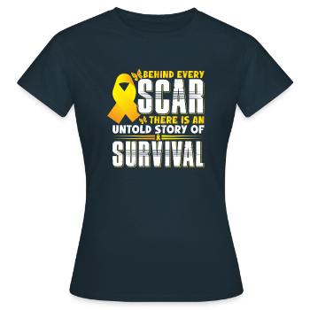 Survival Awareness Ribbon - Women's T-Shirt - navy - Front - AI Model Female 172 dark (172cm)
