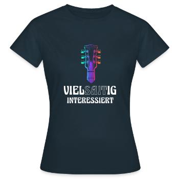 Guitare multi-cordes intéressée - T-shirt Femme - marine - Devant - AI Model Female 172 dark (172cm)