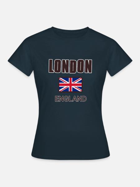 Londres, Angleterre, avec drapeau de l’Angleterre - T-shirt Femme - marine
