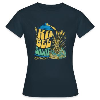 Cable clutter as an artistic skill - Women's T-Shirt - navy - Front - AI Model Female 172 dark (172cm)