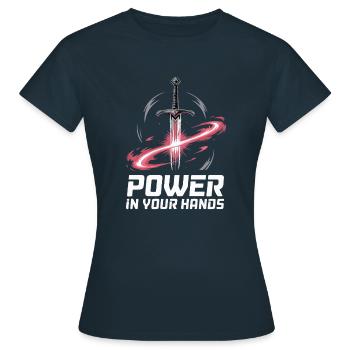 LE POUVOIR ENTRE VOS MAINS - T-shirt Femme - marine - Devant - AI Model Female 172 dark (172cm)
