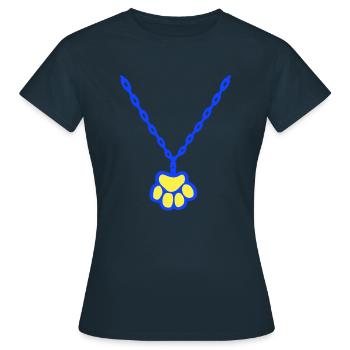 Chat patte chien animal collier ras de cou bijoux - T-shirt Femme - marine - Devant - AI Model Female 172 dark (172cm)