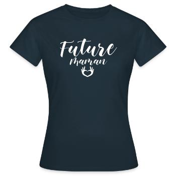 Future maman. Femme enceinte - T-shirt Femme - marine - Devant - AI Model Female 172 dark (172cm)