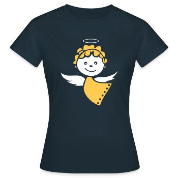 christkind - Frauen T-Shirt - Navy - Vorne - AI Model Female 172 dark (172cm)