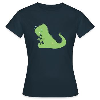dino - Women's T-Shirt - navy - Front - AI Model Female 172 dark (172cm)
