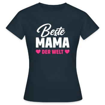 Beste Mama der Welt | Herz | Geschenk - Frauen T-Shirt - Navy - Vorne - AI Model Female 172 dark (172cm)