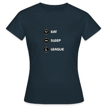 Manger, dormir, ligue - Merch of Legends - T-shirt Femme - marine - Devant - AI Model Female 172 dark (172cm)