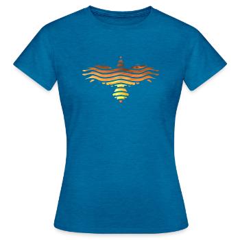 Lever de soleil corbeau - T-shirt Femme - bleu saphir antique chiné - Devant - AI Model Female 172 dark (172cm)