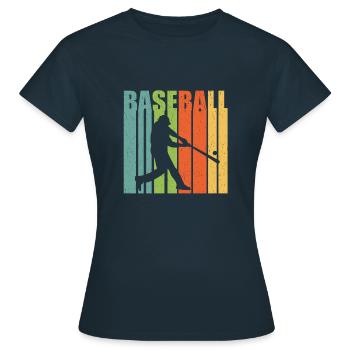Baseball batsman retro - Women's T-Shirt - navy - Front - AI Model Female 172 dark (172cm)