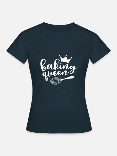 BAKING QUEEN - Dame-T-shirt - marineblå