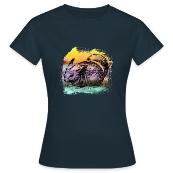 Écureuil écureuil écureuil t-shirt - T-shirt Femme - marine - Devant - AI Model Female 172 dark (172cm)