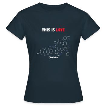 This Is Love Oxytocin Molecule - Women's T-Shirt - navy - Front - AI Model Female 172 dark (172cm)