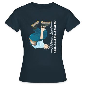 Rollerblading - Women's T-Shirt - navy - Front - AI Model Female 172 dark (172cm)