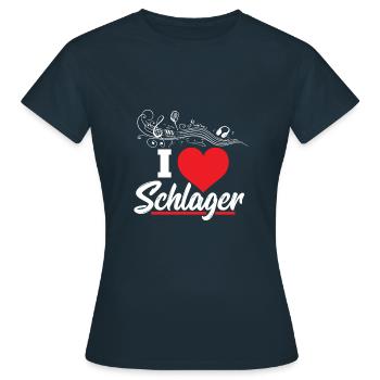 I Love Schlager - Frauen T-Shirt - Navy - Vorne - AI Model Female 172 dark (172cm)