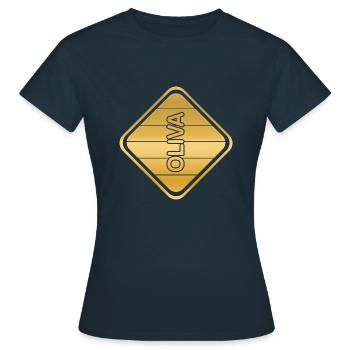 Prénom Oliva - T-shirt Femme - marine - Devant - AI Model Female 172 dark (172cm)