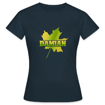 Vorname Damian - Frauen T-Shirt - Navy - Vorne - AI Model Female 172 dark (172cm)