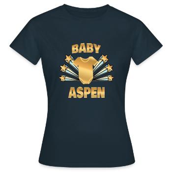 Geschenk für Aspen - Frauen T-Shirt - Navy - Vorne - AI Model Female 172 dark (172cm)