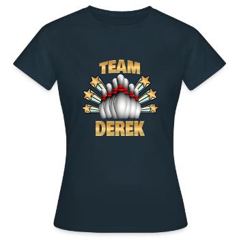 Bowling Derek - Frauen T-Shirt - Navy - Vorne - AI Model Female 172 dark (172cm)