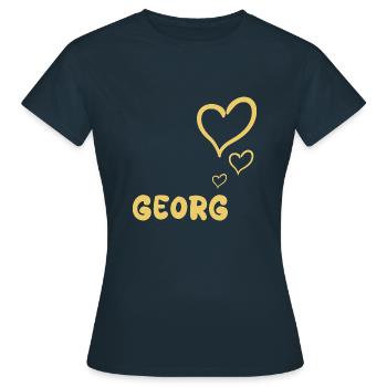 First name Georg - Women's T-Shirt - navy - Front - AI Model Female 172 dark (172cm)