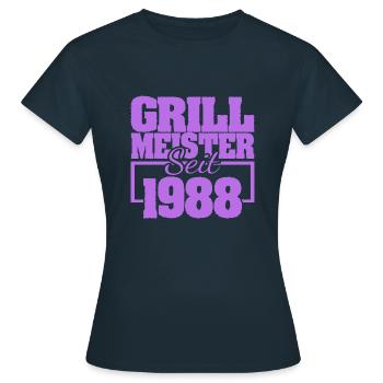 Grillen 1988 - Frauen T-Shirt - Navy - Vorne - AI Model Female 172 dark (172cm)