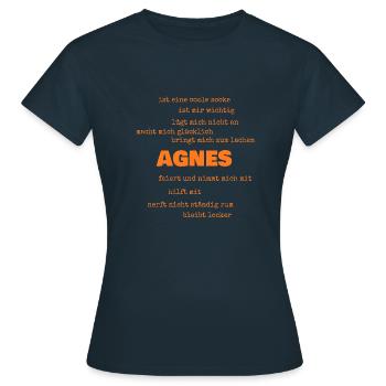 Sprüche Agnes - Frauen T-Shirt - Navy - Vorne - AI Model Female 172 dark (172cm)