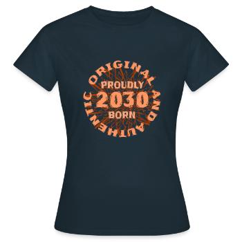 Original 2030 - Frauen T-Shirt - Navy - Vorne - AI Model Female 172 dark (172cm)
