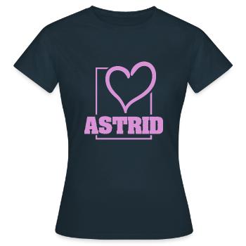 Astrid als Bachelorette - Frauen T-Shirt - Navy - Vorne - AI Model Female 172 dark (172cm)