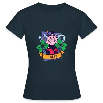 All the luck - Women's T-Shirt - navy - Front - AI Model Female 172 dark (172cm)