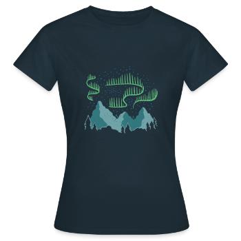 Nordlicht - Frauen T-Shirt - Navy - Vorne - AI Model Female 172 dark (172cm)