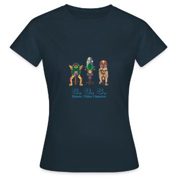 SOS - Women's T-Shirt - navy - Front - AI Model Female 172 dark (172cm)