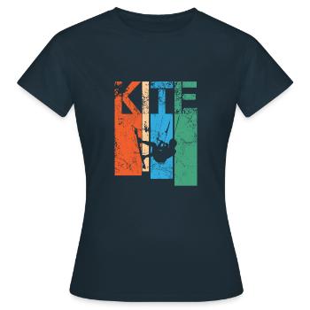 Kite, Kiteboarder Surfer - Women's T-Shirt - navy - Front - AI Model Female 172 dark (172cm)