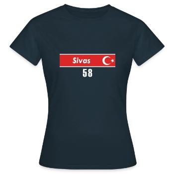 58 Plaque d’immatriculation turque de Sivas en cadeau - T-shirt Femme - marine - Devant - AI Model Female 172 dark (172cm)