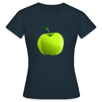 Apfel - Frauen T-Shirt - Navy - Vorne - AI Model Female 172 dark (172cm)