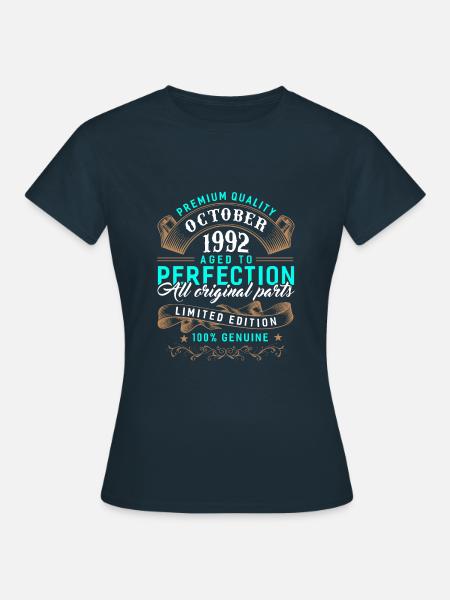 Oktober 1992 - 30. Geburtstag Geschenk. Legende. - Dame-T-shirt - marineblå