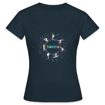 Turnen Sport, Bodenturnen - Frauen T-Shirt - Navy - Vorne - AI Model Female 172 dark (172cm)