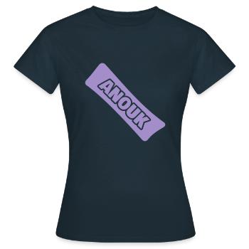 Naissance Nom Prénom Anouk - T-shirt Femme - marine - Devant - AI Model Female 172 dark (172cm)