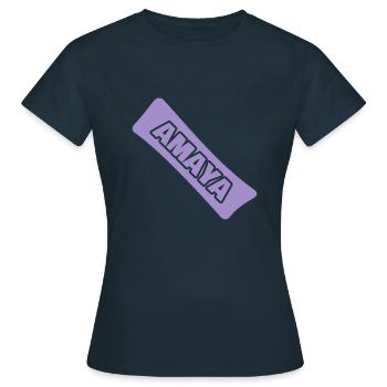Nom : Amaya - T-shirt Femme - marine - Devant - AI Model Female 172 dark (172cm)