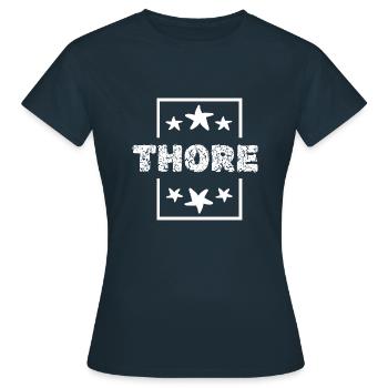 Vorname Thore - Frauen T-Shirt - Navy - Vorne - AI Model Female 172 dark (172cm)